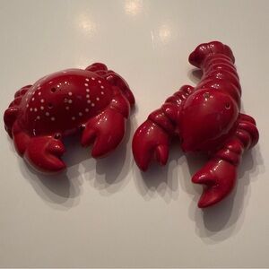 Red Crab and Lobster Ceramic Salt and Pepper Shakers